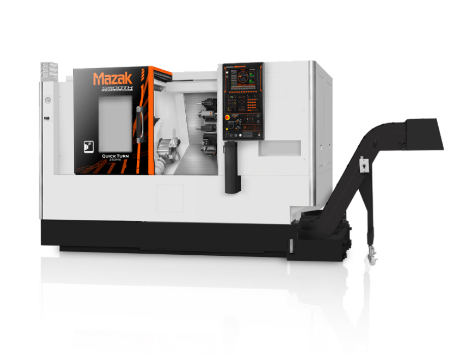 Foto: MAZAK Quickturn 250L CNC-Drehmaschine mit Stangenautomat (Dreh Ø 250 mm, Drehlänge 500 mm)